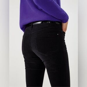 Pure Collection Black Velvet Jeans, Size 12 L